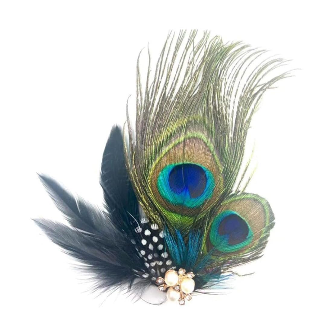 Mollette 1 forcina per capelli a forma di pavone, accessori per capelli a forma di pavone, accessori per capelli con piume e strass, fascia per capelli con piume di pavone