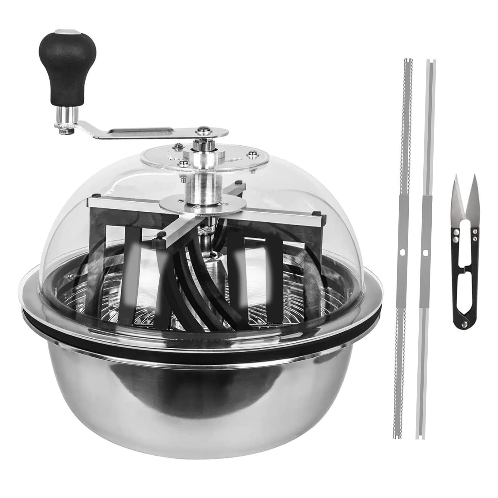 Wo Lai Gou Bowl Trimmer, 13-inch Leaf And Bud Trimmer With Sharp Stainless Steel Blades, Clear Dome And Pruning Scissors For Hydroponic Plants, Herbs And Flowers