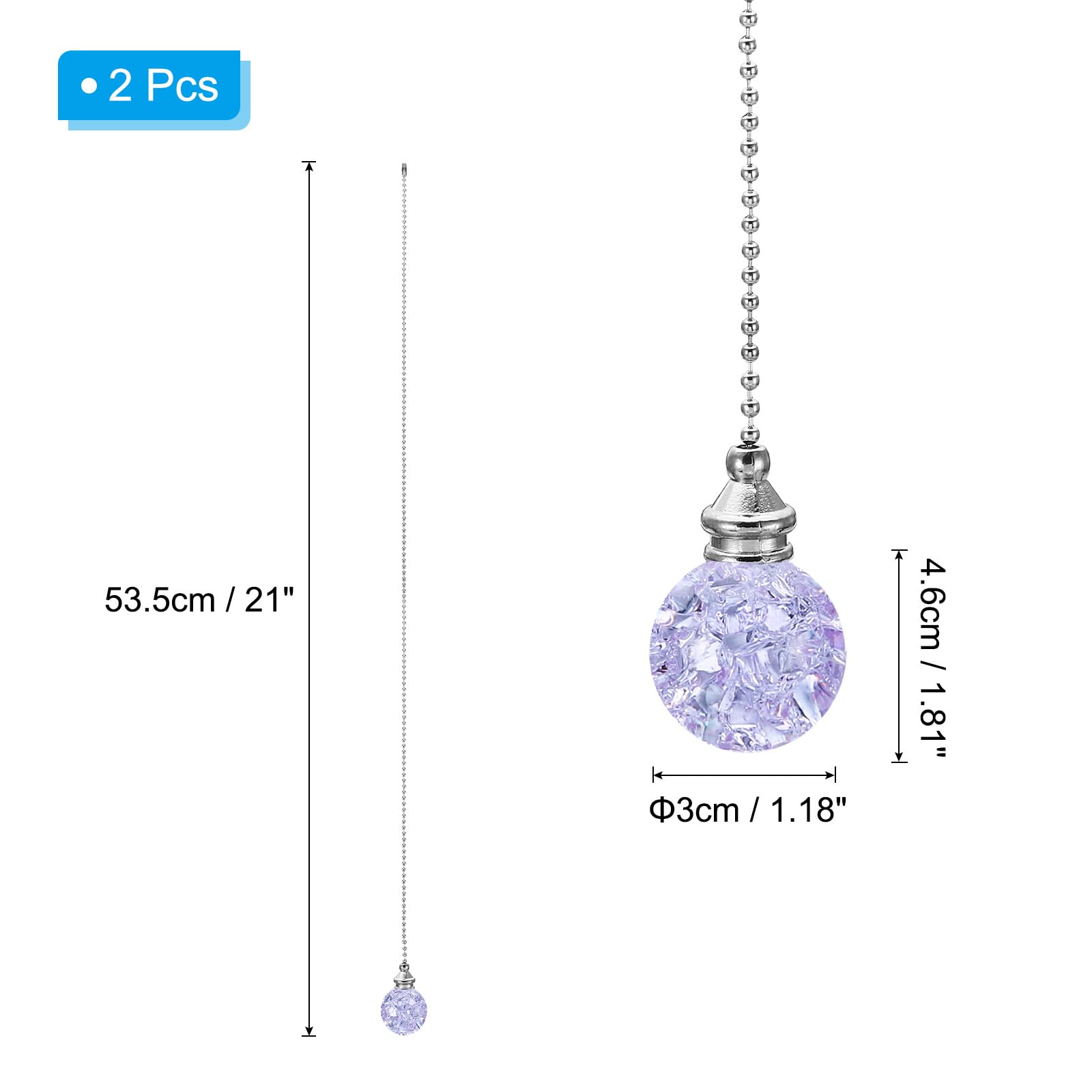PATIKIL 21 Inch Ceiling Fan Pull Chain Extender Sets - Image 2