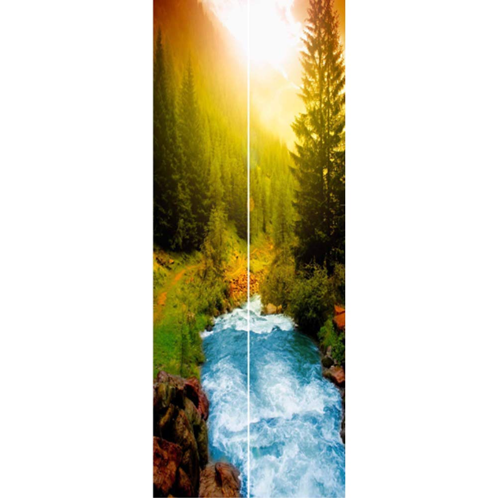 Sticker porte effet 3D FEIFAN 38.5x200cm poster mural décoratif motif créatif 033