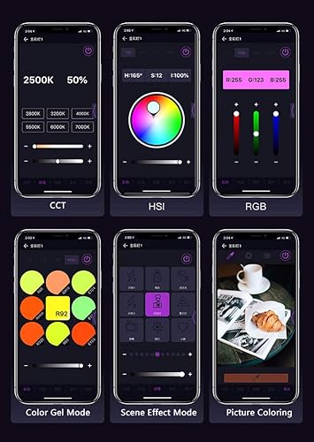 Miniatura 5 de fotoconic Falcon Eyes F7 II 12W RGB LED Video Light, DeSal Lite App Control 2500K-9000K CRI 96+, HSIRGBLEERosco Mode