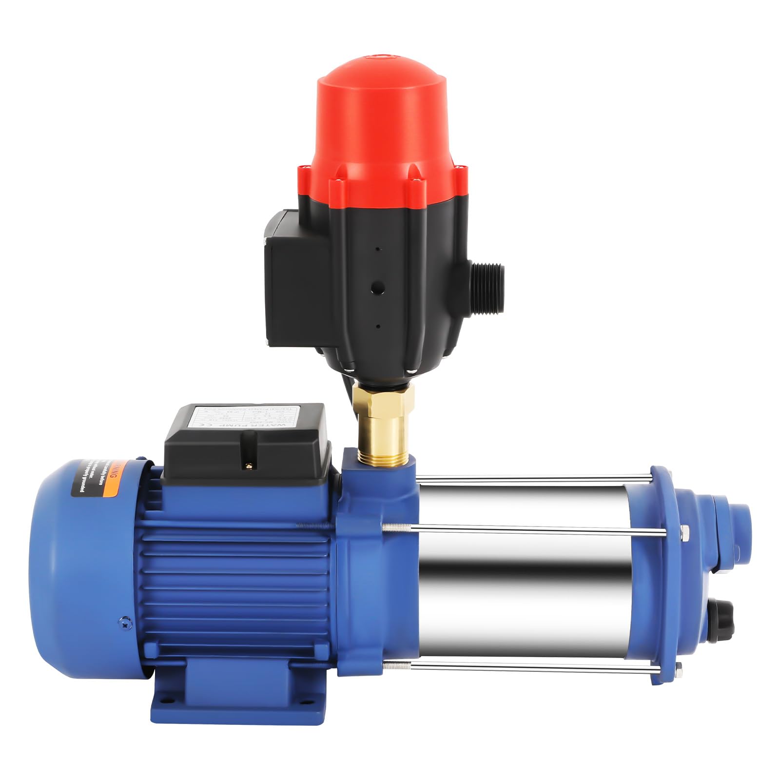2500W Hochdruck Gartenpumpe, Zentrifugal Wasserpumpe mit Druckschalter, 66.7L/Min Edelstahl Jetpumpe, 230V Selbstansaugend Kreiselpumpe, Max Förderhöhe 100m, IP44 Schutzgrad, für Bewässerung Teich Hof