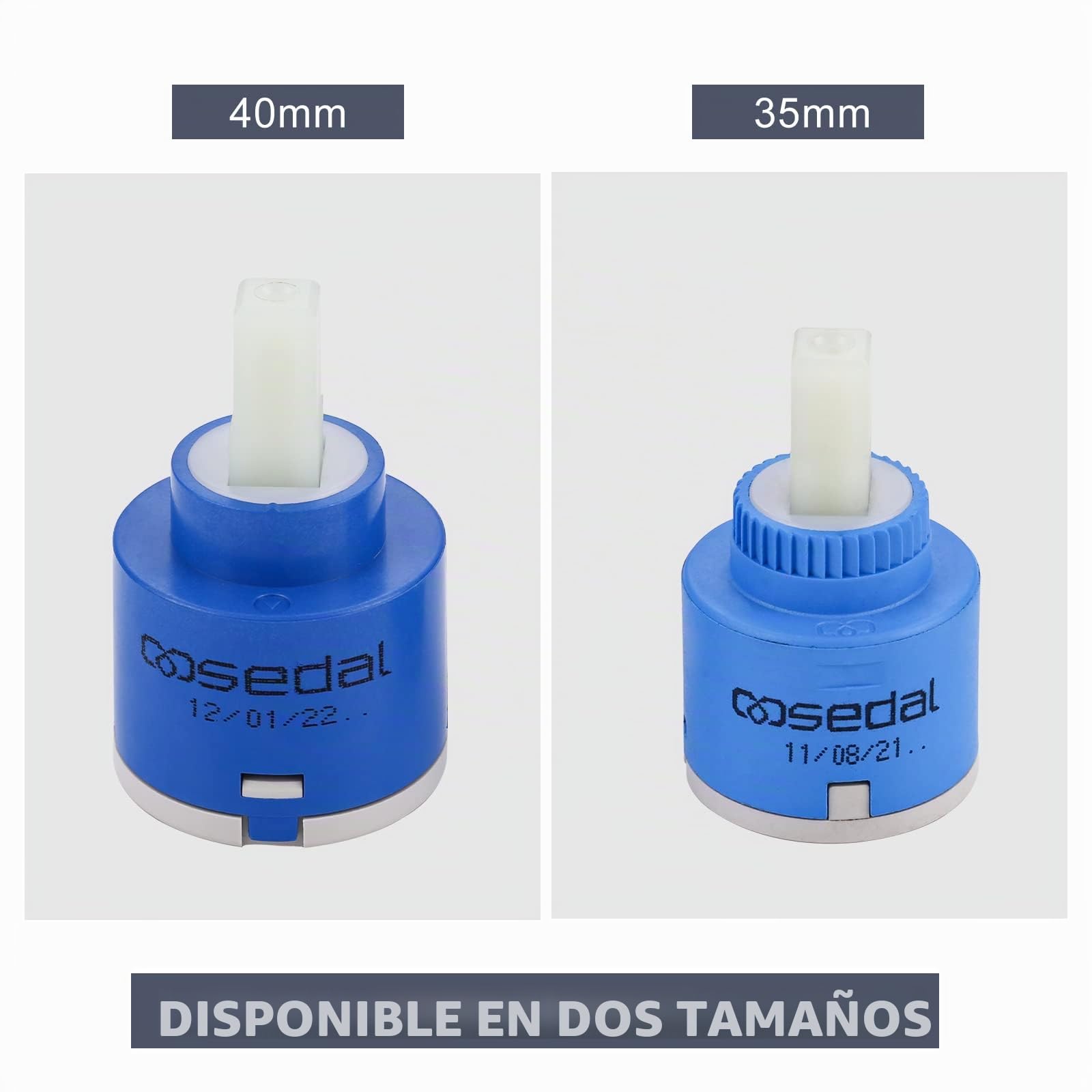 ARCORA 40mm Cartucho de Pie Plano, Cartucho de Cerámica, Cartucho Estándar de 40mm, Piezas de Grifos, Válvula de Grifo, para Grifo de Cocina y Baño, Azul, 1PC
