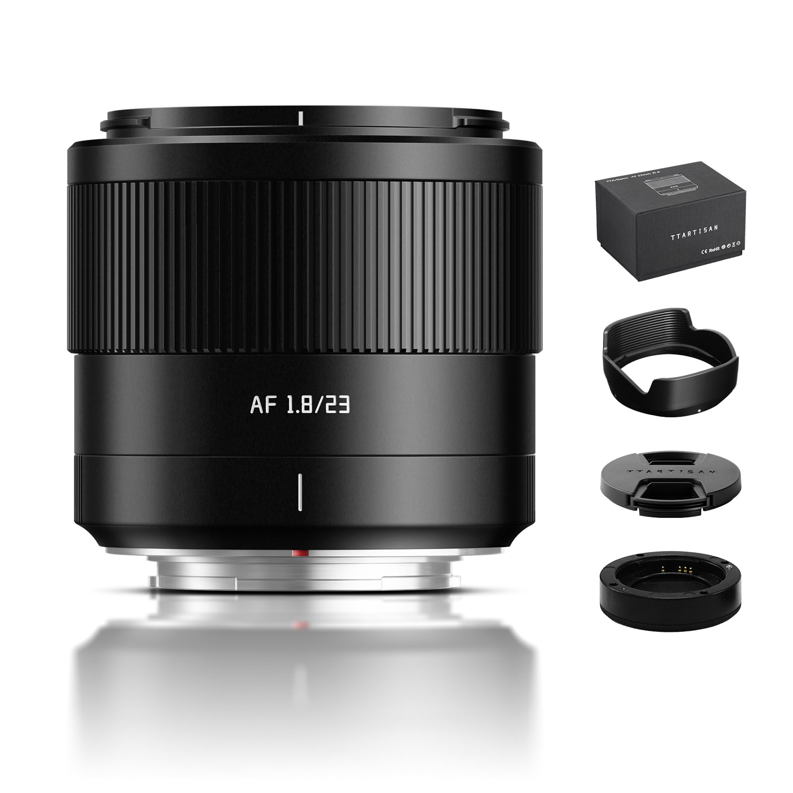 TTArtisan AF 23mm F1.8 ED Lens X Mount, 23mm f/1.8 APS-C Prime Lens for Fuji X-A3 X-A5 X-A7 X-M1 X-M5 X-H1 X-H2S X-T100 X-T20 X-T200 X-T3 X-T30 X-T30II X-T4 X-T5 X-T50 X-Pro3 X-E2S X-E3 X-E4 X-S10