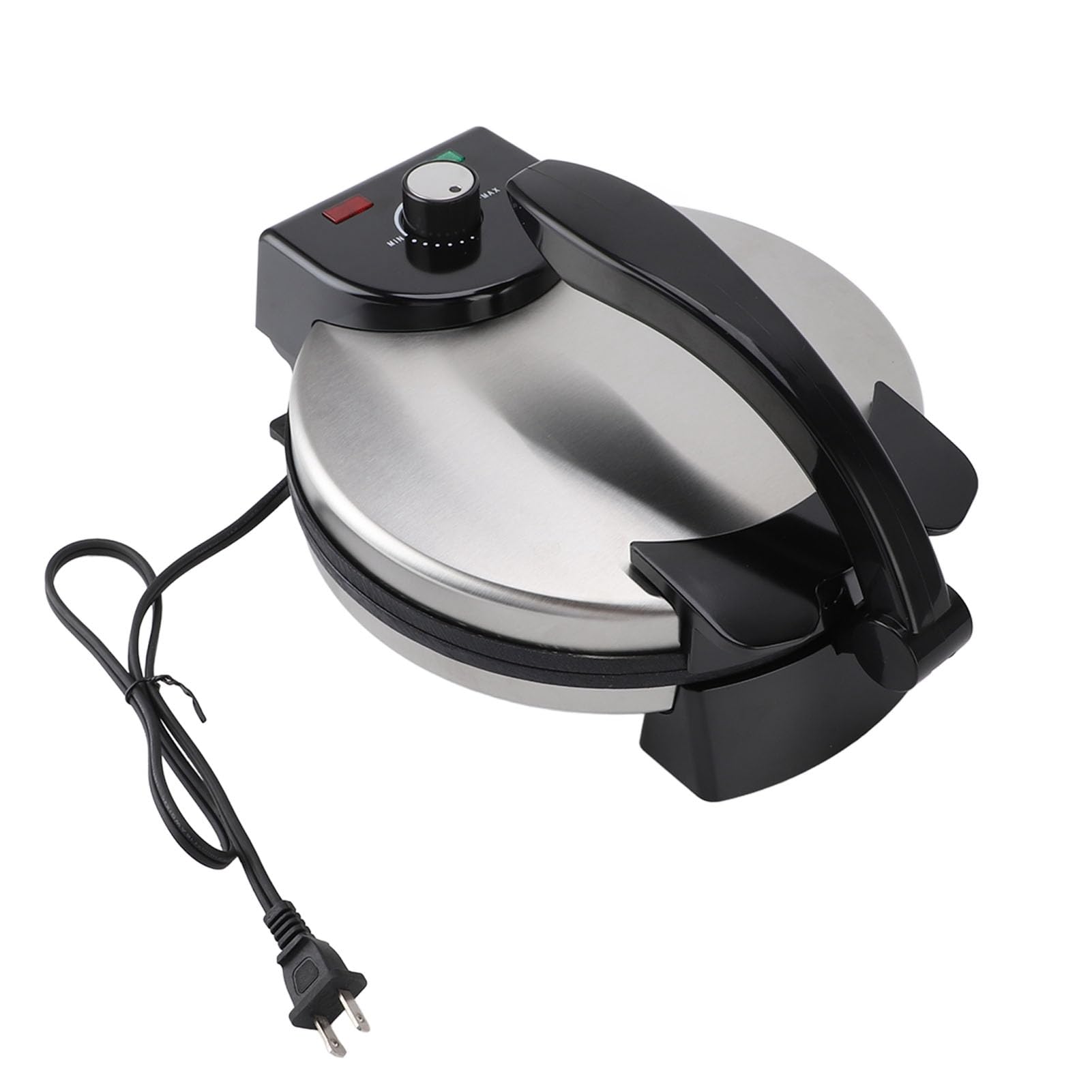 Aoresac Pressa elettrica per omelette, 25,4 cm, controllo della temperatura, macchina per preparare roti antiaderente con coperchio in acciaio inox, pancake grandi, funzionamento sicuro e