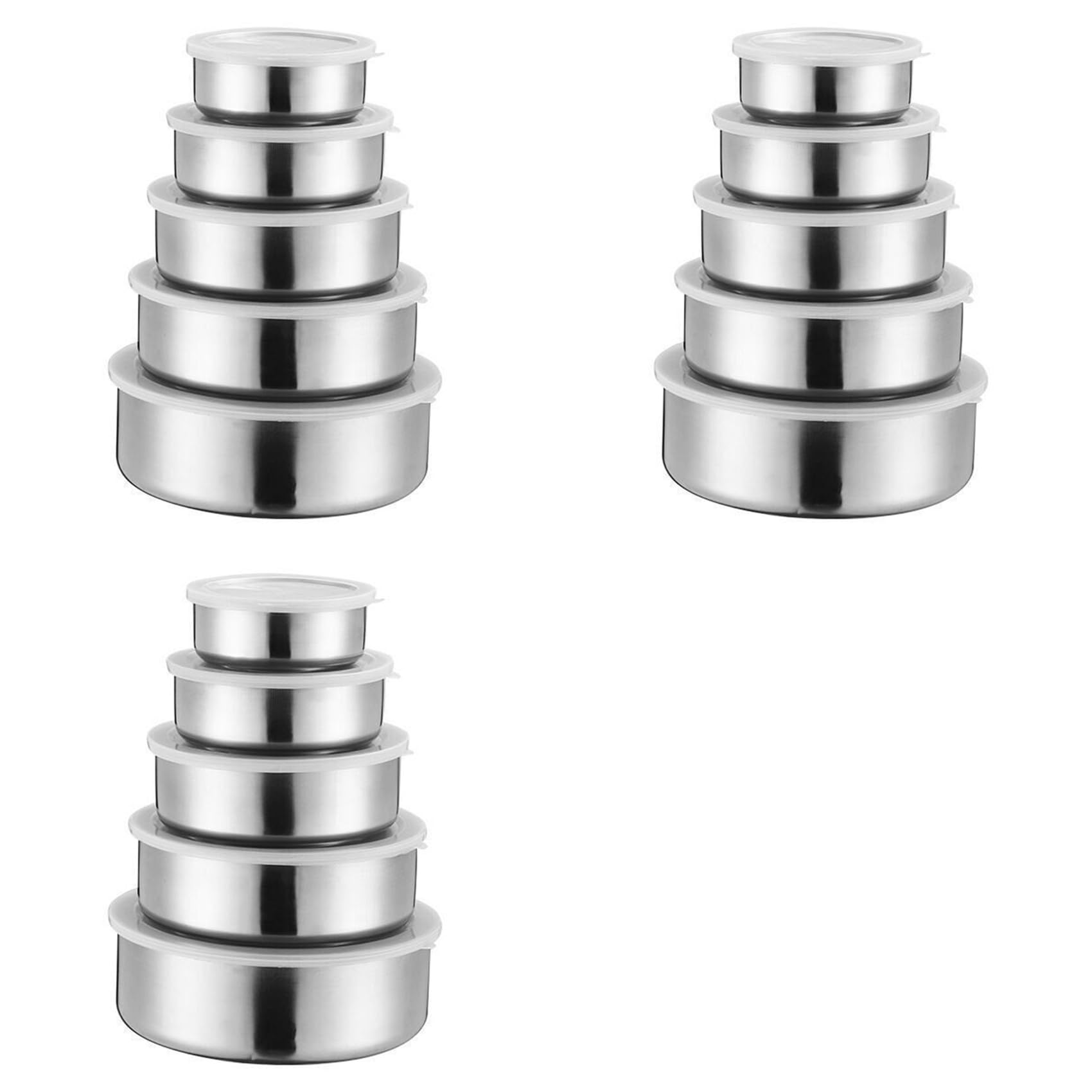 Vjsujehgy 15 PCS Stainless Steel Food Container Sealed Crisper Storage Lunch Box Bowls with Lids Food Storage Box Lunch Box Bowl