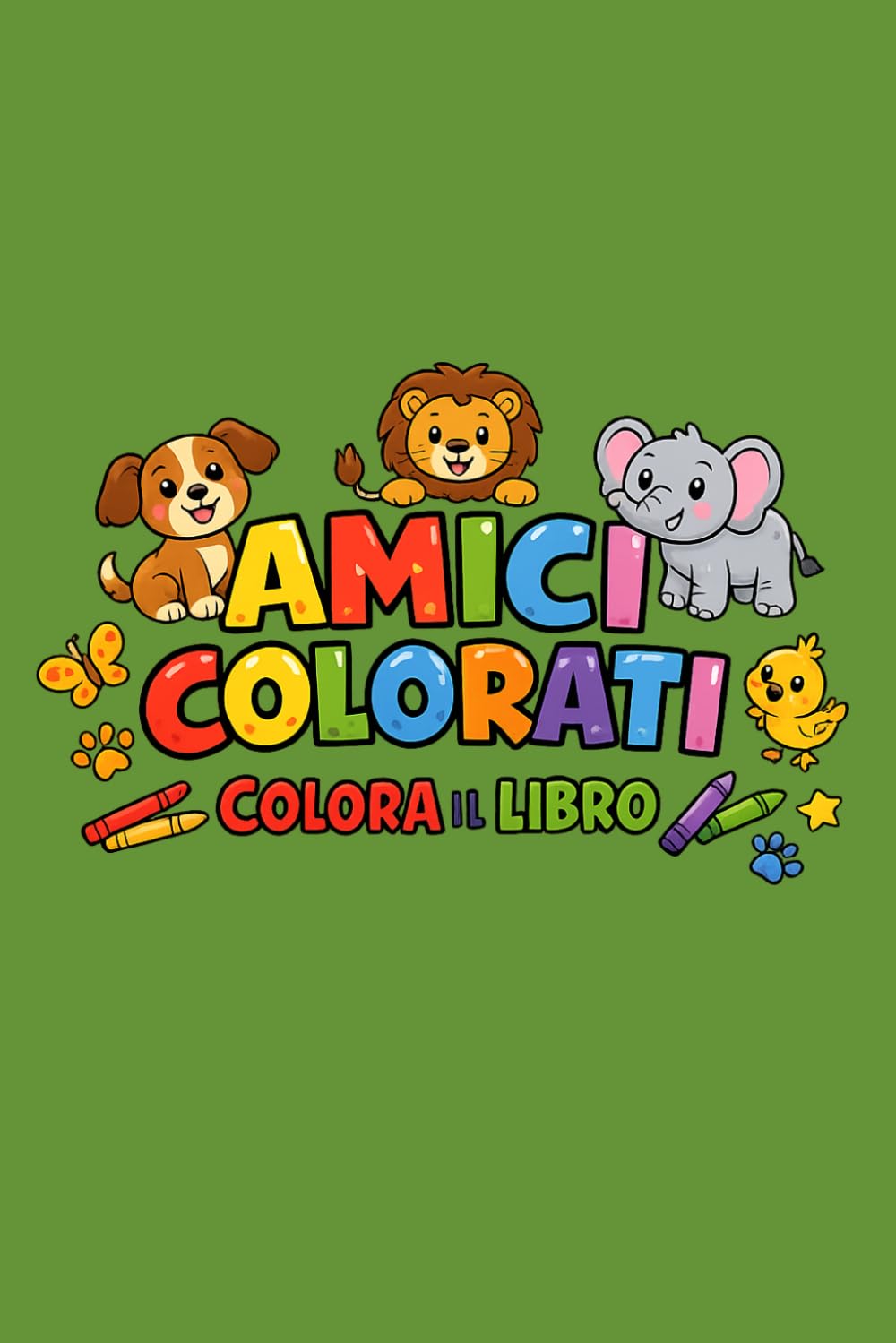 AMICI ANMALI DA COLORARE: Libro da Colorare degli Animali per Bambini