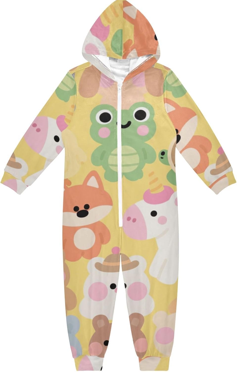 Sleepwear Holiday Pajamas Soft Warm Hooded One-Piecing Loungewear Sleepwear for Parties Sleepovers 4-14Y