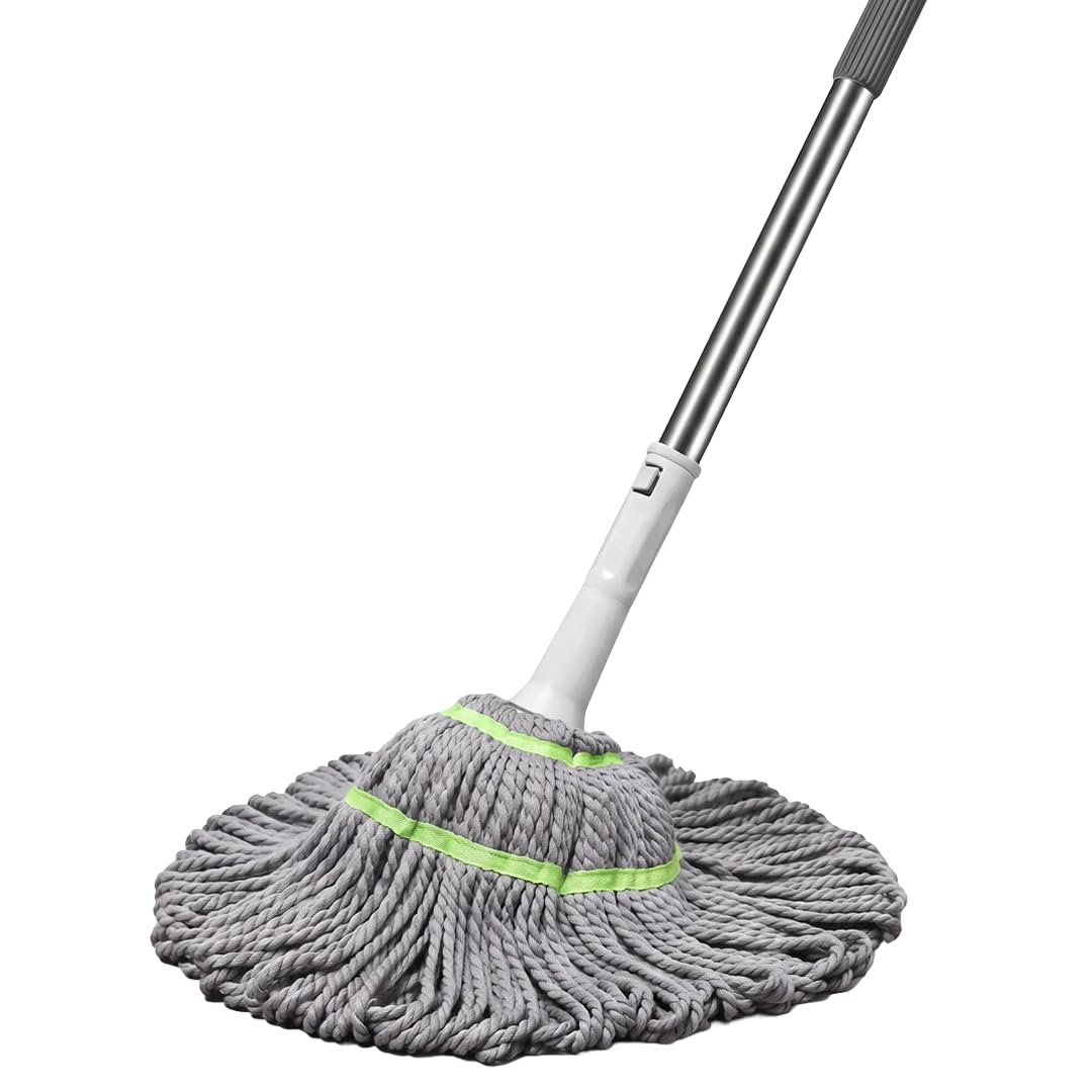 Magic Mop Trapeador Giratorio Autoexprimible de Microfibra: Mopa 360° con Mango Extensible de Metal, Fácil de Exprimir, para Pisos de Madera, Loseta y Cerámica