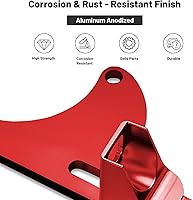 Vista 4 de Soporte de cable del acelerador para 4150 4160 Series Soporte de carburador ajustable Soportes de acelerador de aluminio (rojo)