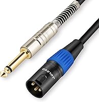 Vista 11 de Cable adaptador TRS a XLR macho de 1/4 de pulgada, enchufe TRS equilibrado de 0.250 in a macho XLR de 3 pines, cable de micrófono TRS macho de un