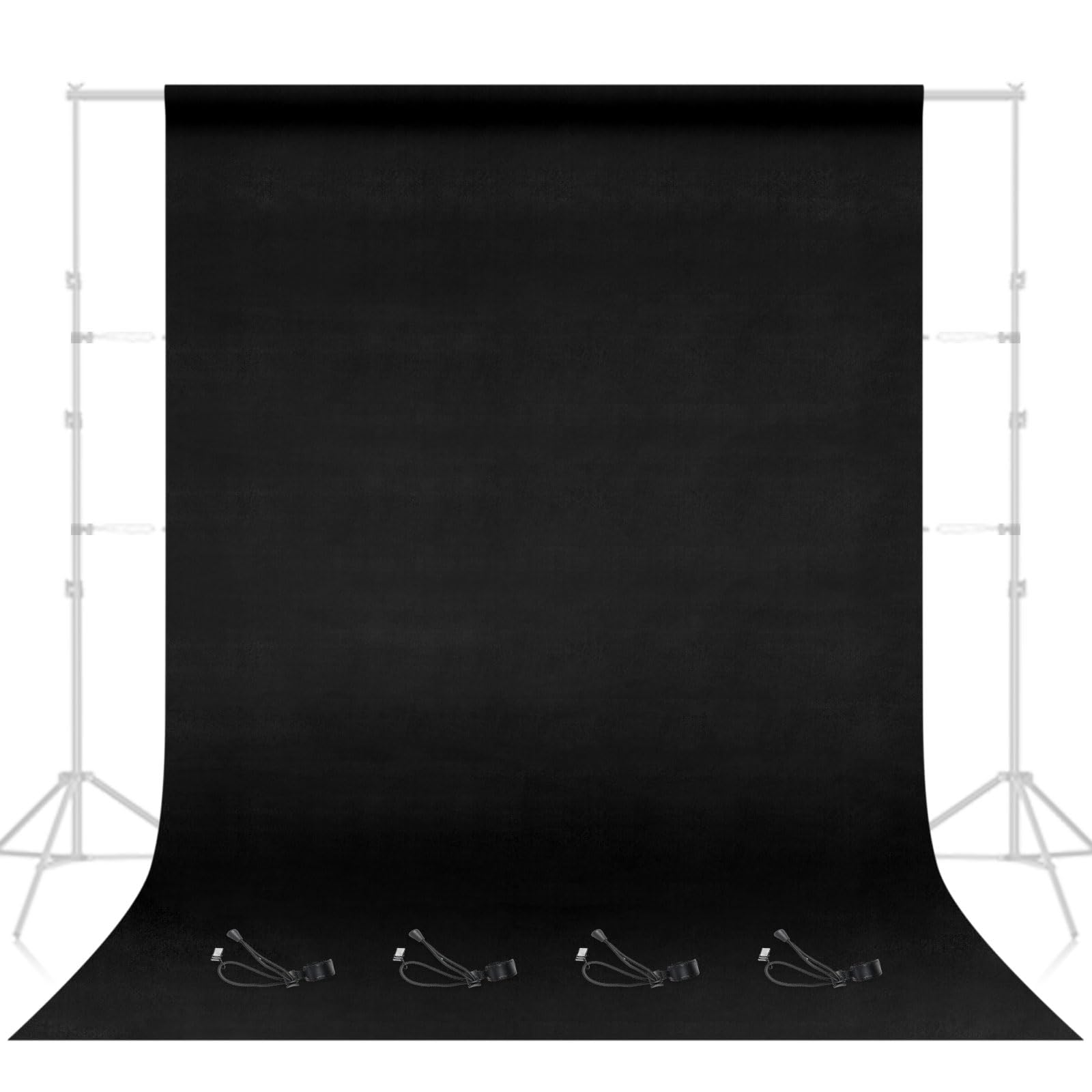 EMART 8x10ft Black Photo Backdrop Screen for Photography, Large Negros Drapes Party Background Curtain, Polyester Fabric Sheet Video Studio Portrait Photoshoot