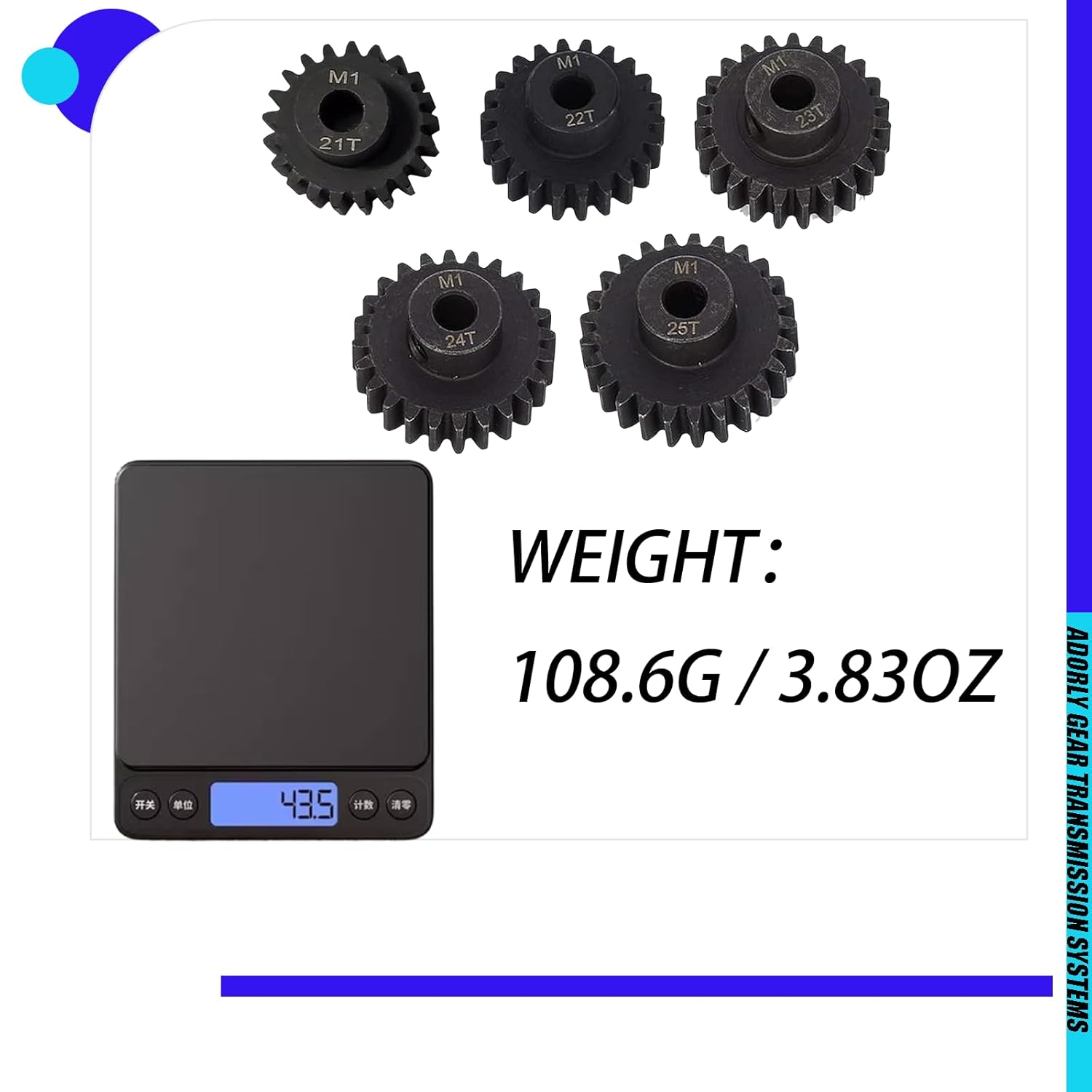 HD Steel M1 Pinion 21T 22T 23T 24T 25T 5mm Shaft Motor Gears for Traxxas Mini E-Revo Traxxas Maxx v2 X-maxx XRT XO-1 Funco 6S 8S Spur