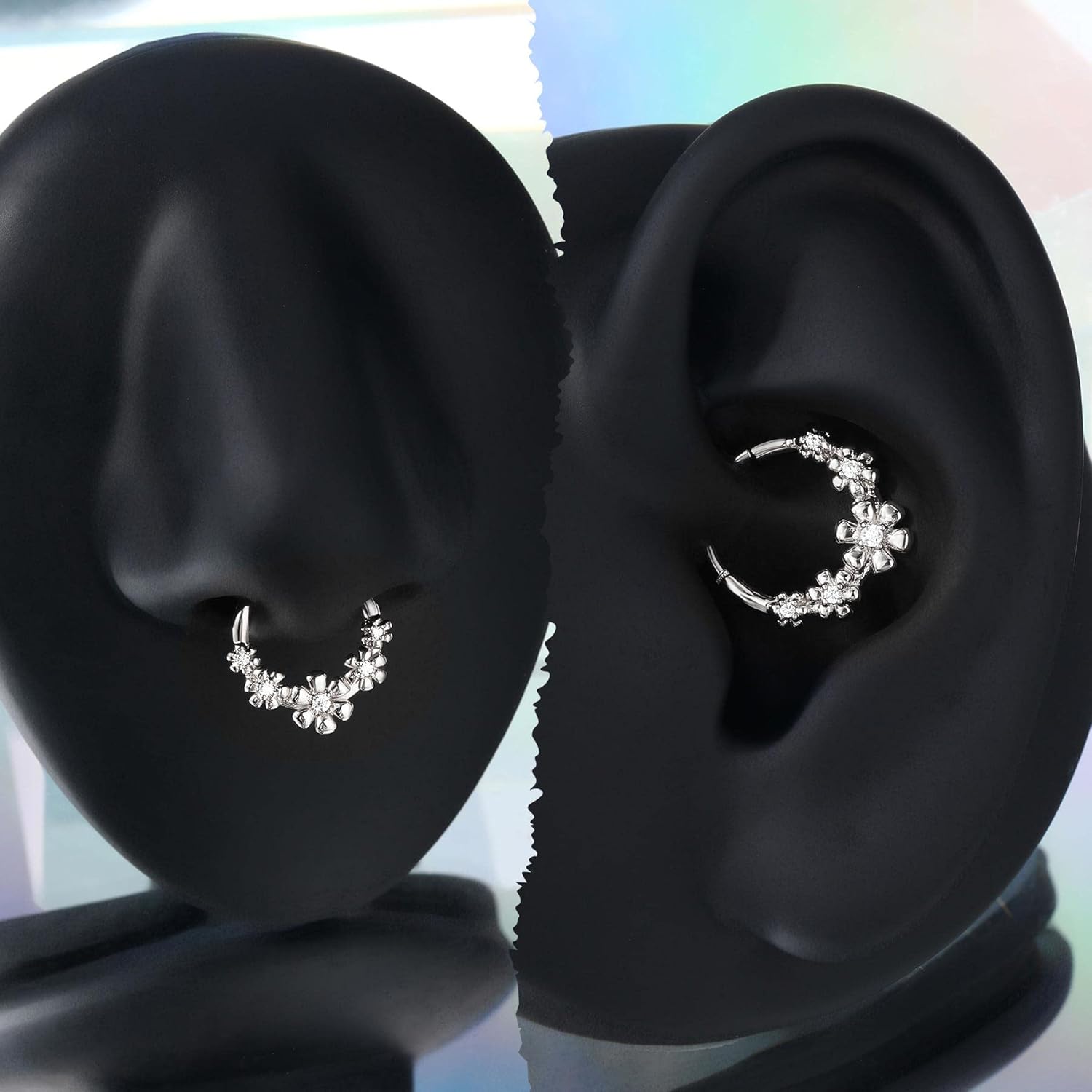 CM Crareesi Mania Cute Septum Rings 316L Surgical Steel Daith Piercing Jewelry for Women 16G Small Septum Jewelry Helix Piercing Jewelry Daith Earrings - Image 2