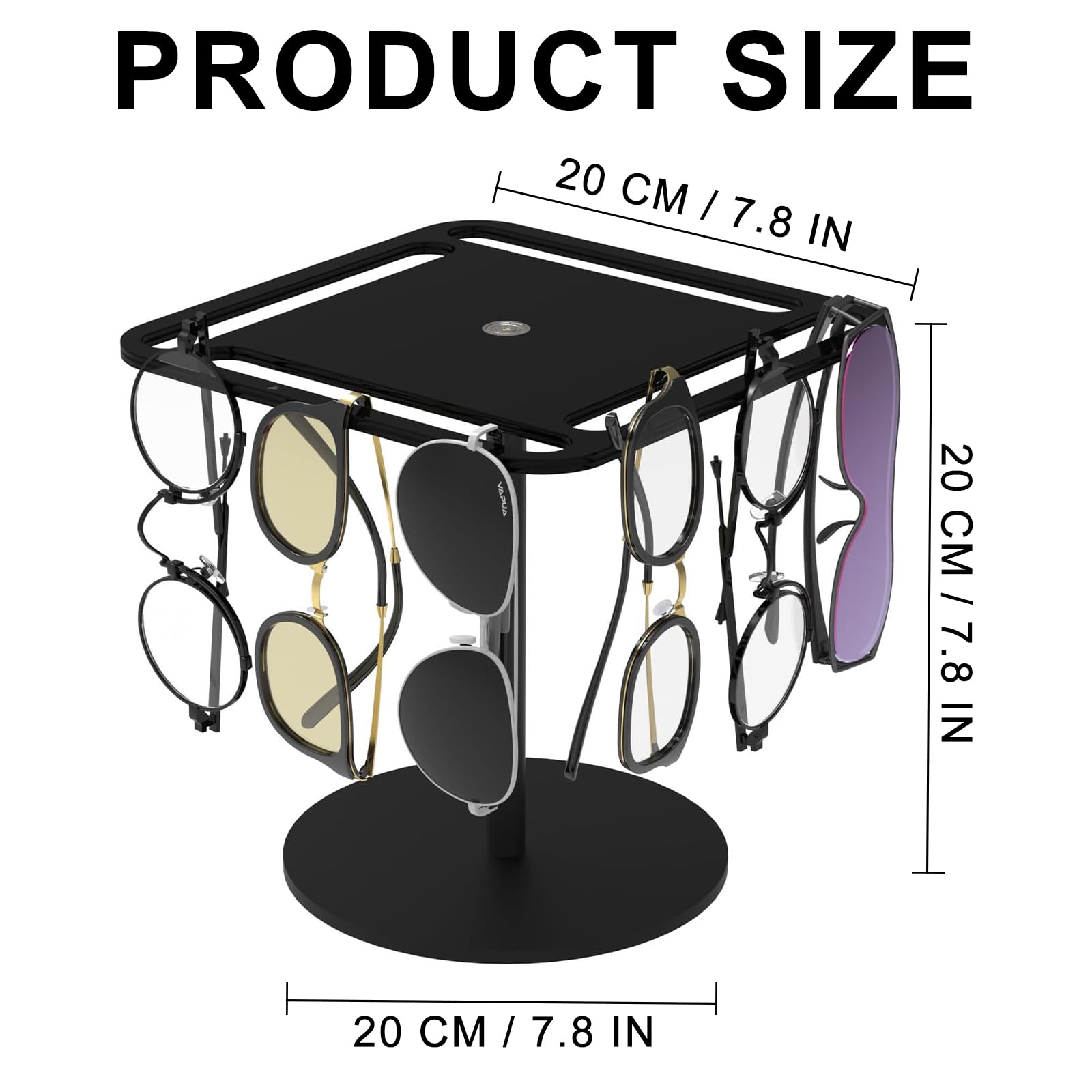 Soporte Giratorio Acrílico para Gafas de Sol, Relojes y Pulseras
