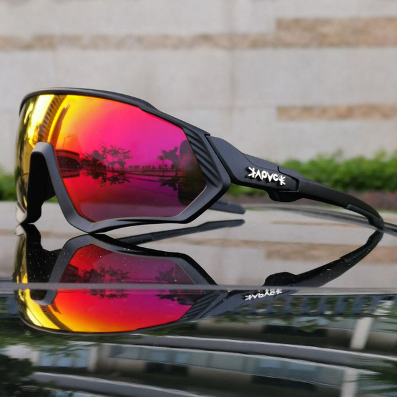 vfdaSWQQ Cycling Goggles, Men Women Bike Eyewear Sports MTB Bicycle Goggles Running Riding Sunglasses-Color 04,Photochromic 6 lens