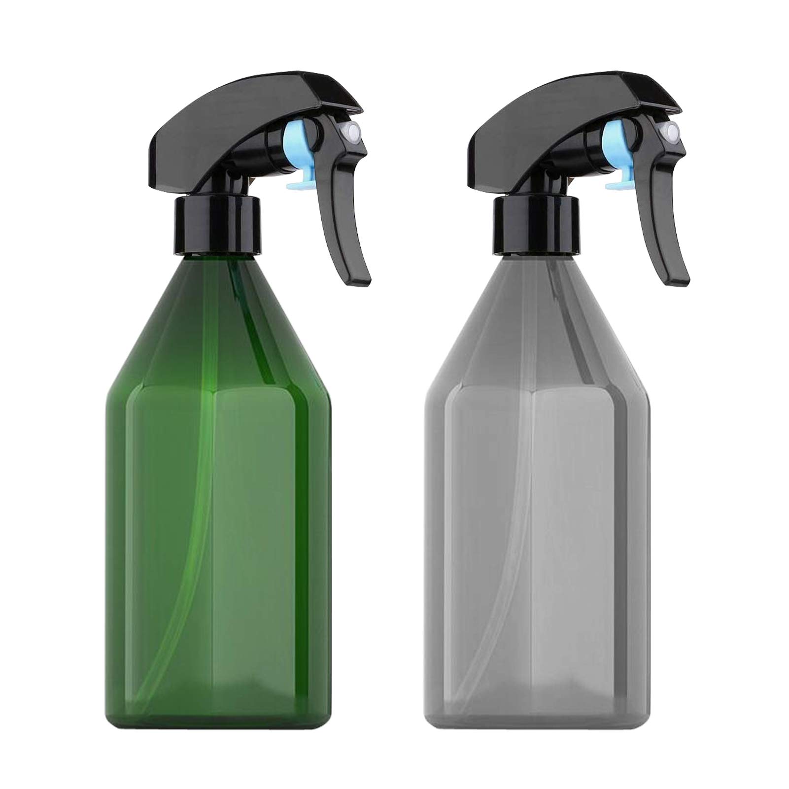 Jamhoodirect Black + Green 2Pcs 300Ml Empty Spray Bottles, Refillable Plant Sprayer Fine Mist Spray Bottle Plant Trigger Mister For Cleaning Solution/Gardening/Watering/Kitchen/Bath/Hair (Black + Green)