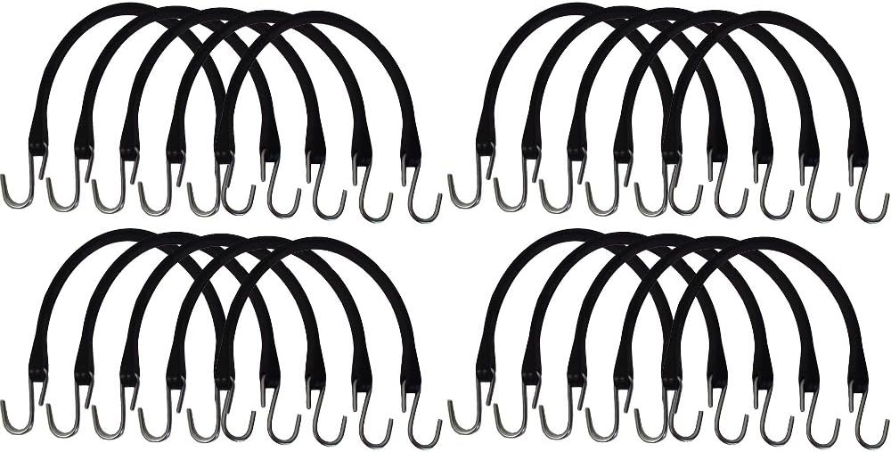 (20) Natural Rubber Heavy Duty 15" Bungee Cord Tie Down Tarp Straps