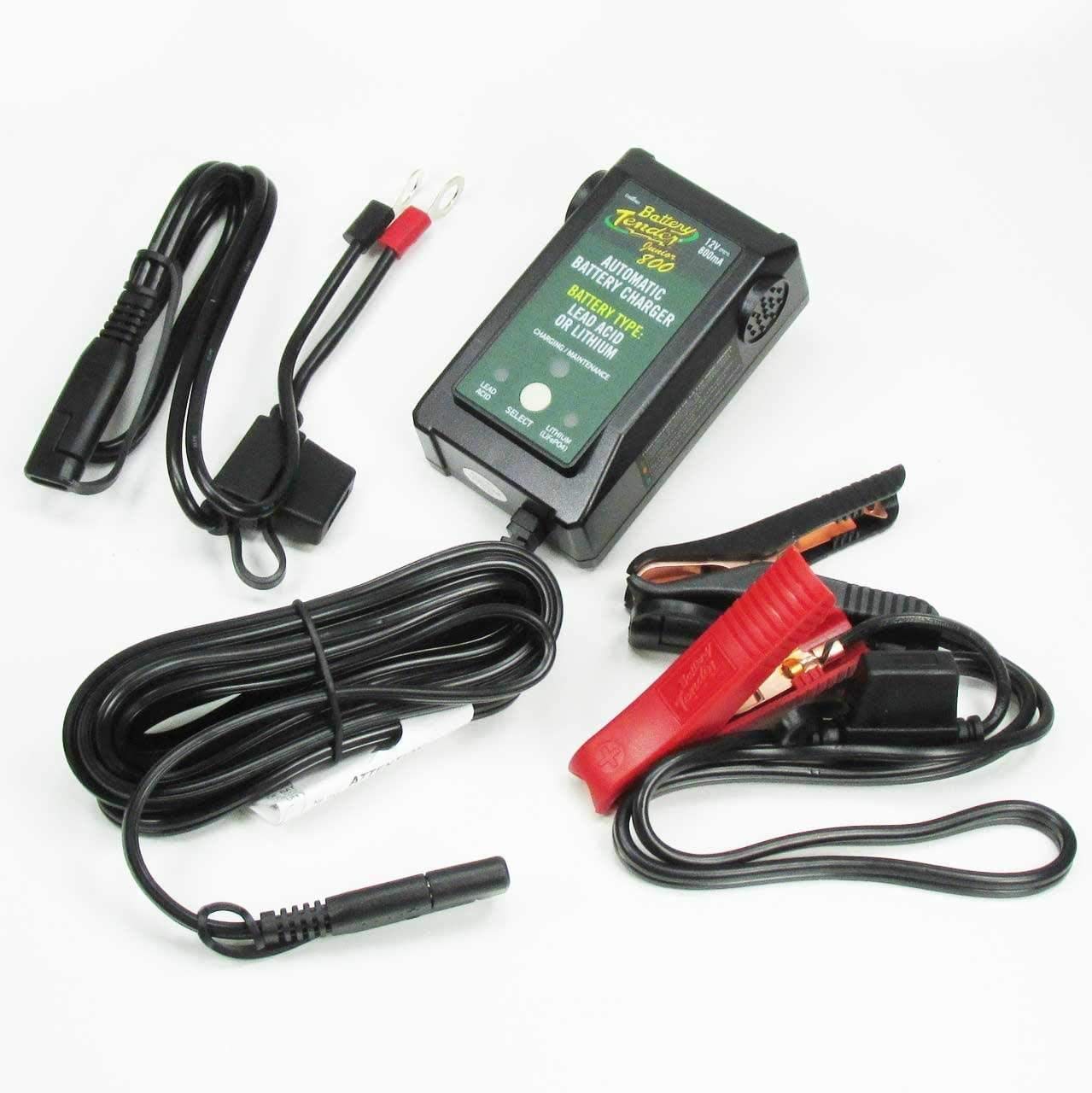 Battery Tender Junior - Caricabatteria Automatico ad Alta efficienza, 800 mA, 12 V, Carica al Piombo e al Litio Selezionabile, 022-0199-DL-UK