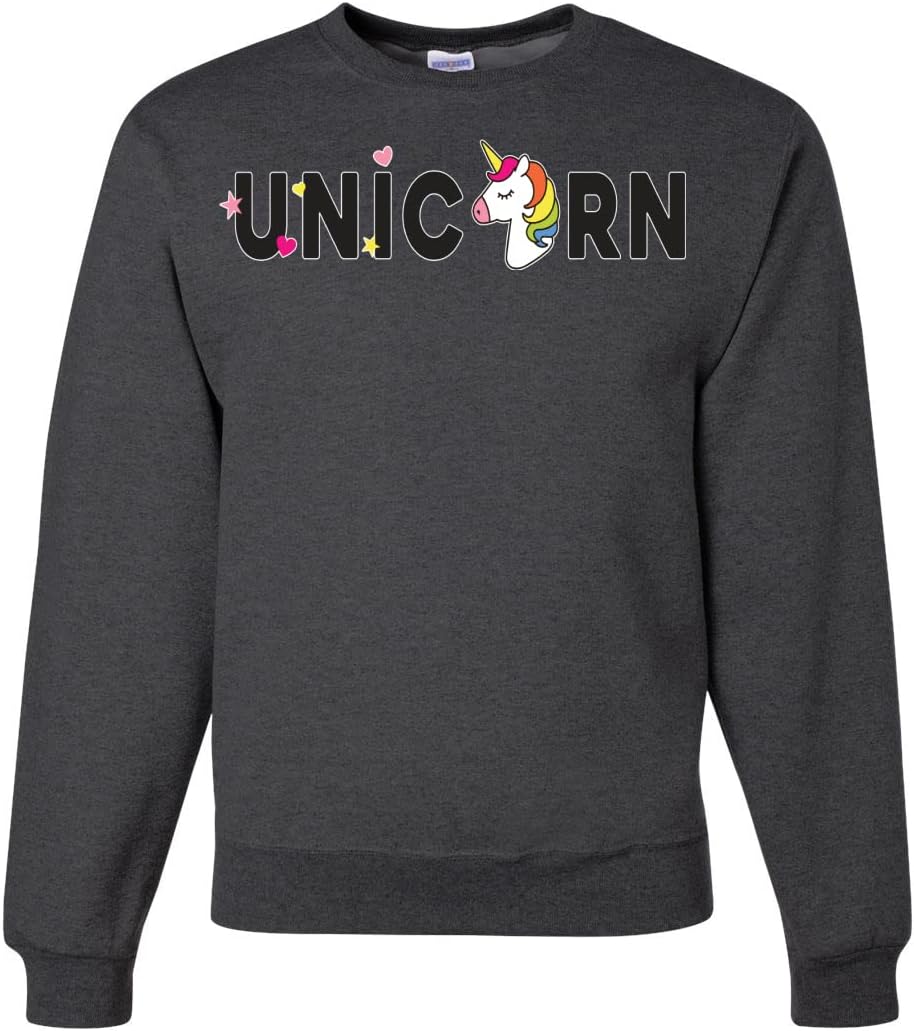 Wild Bobby Unicorn Rainbow LGBTQ Pride Month LGBT Pride Unisex Crewneck Graphic Sweatshirt