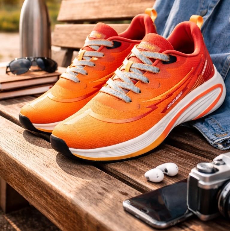Image of AJANTA Men Premium Sports Shoes for Men | Lightweight Performance Running & Training Sneakers | Breathable Gym & Walking Shoes | Anti-Skid Cushioned Athletic Footwear for Outdoor & Daily Wear