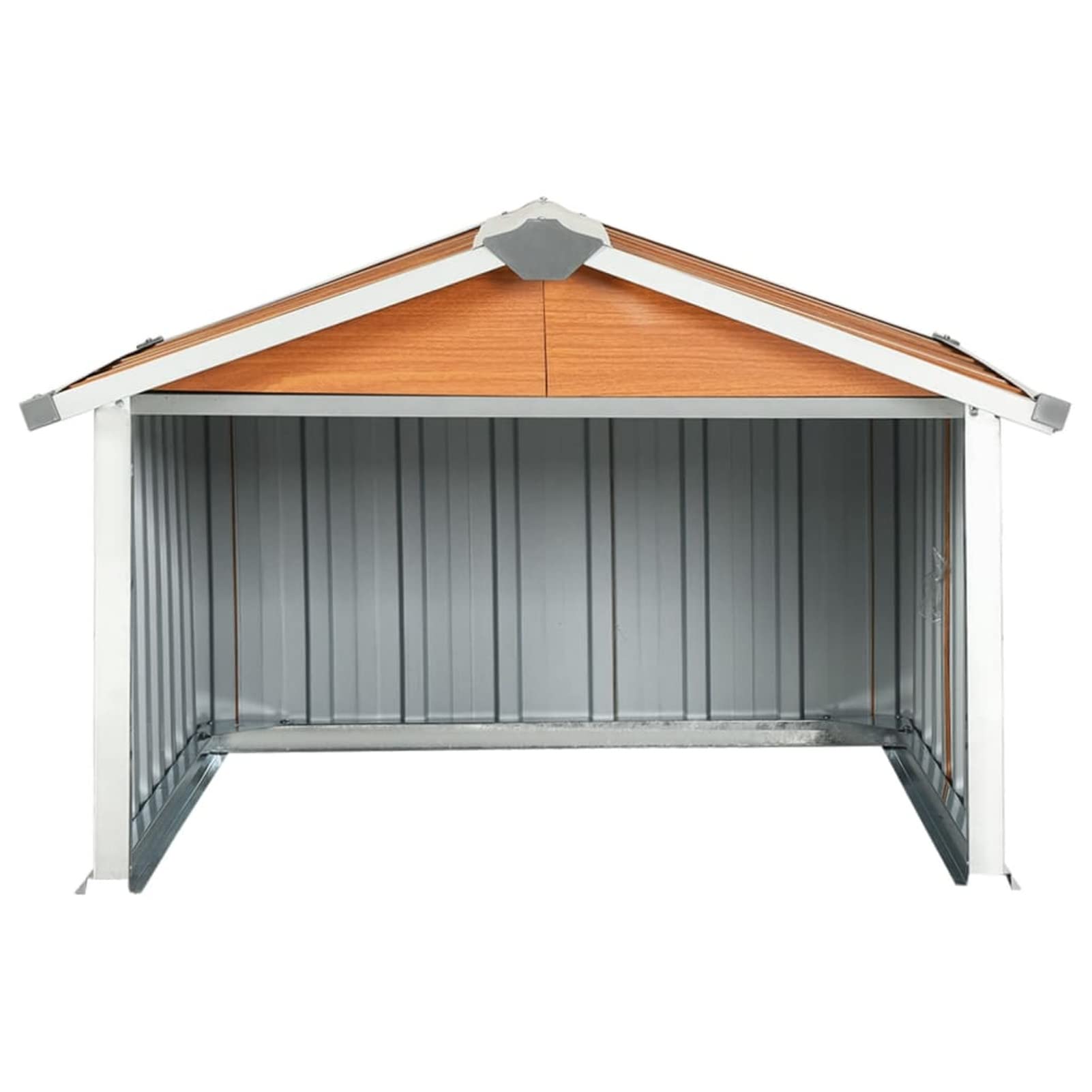 Tidyard Garage voor grasmaaiers, schuurtjes voor grasmaaiers, verzinkt staal, bruin, 92 x 97 x 63 cm, tuinhuis, metaal, tuin, outdoor, opbergdozen