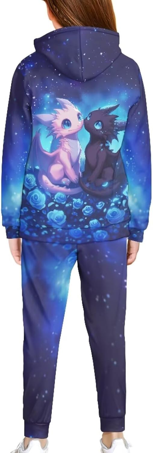 DISNIMO School Outfits for Girls Clothing Sets Cute Sweatsuit Set Kids Hoodies Pullover Sweatshirt and JSweatpants Pants