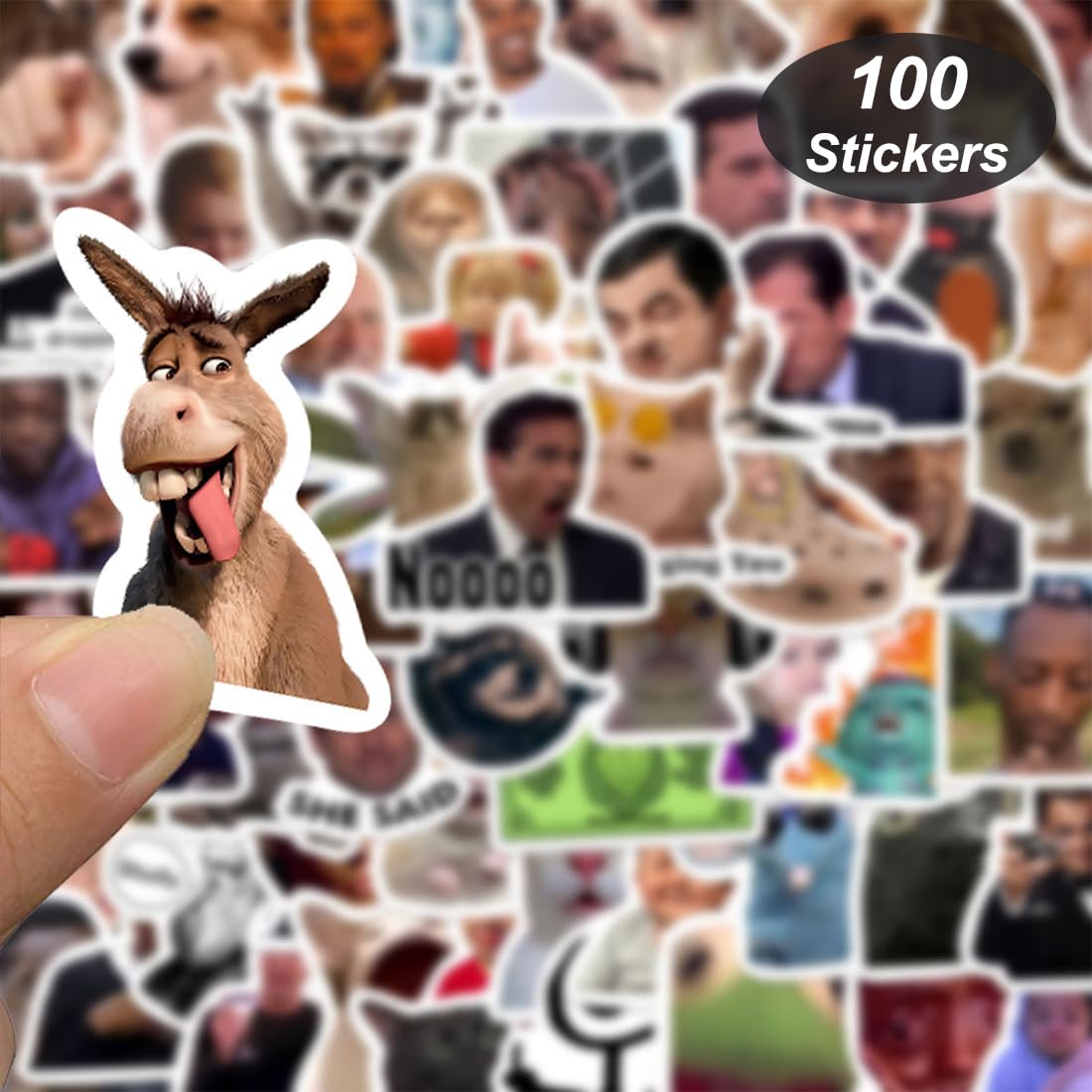 100Pcs Sticker Meme, adesivi divertenti classici per adulti, decalcomanie di moda Graffiti colorati adesivi in vinile impermeabile per laptop Skateboard