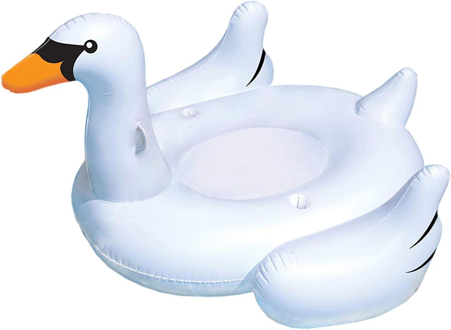 Inflatable Giant Rideable Swan Float Toy - Floatie Ride On Blow Up Summer Fun Pool Toy Lounger Floatie Raft for Kids & Adults
