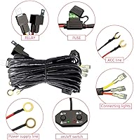 Vista 3 de Kit de arnés de cableado de doble color/haz alto y bajo DC12V máximo 300 W 40 A luces LED, interruptor de arnés de cableado, relé de cable de núcleo