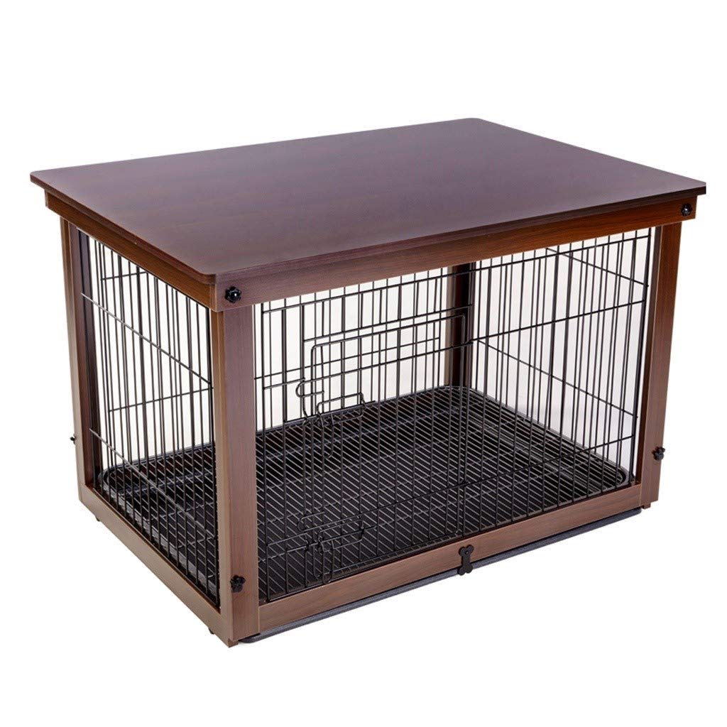 jaula perro Bandeja de metal perro jaula plegable Negro Animal Perro impermeable cubierta del cajón de madera de la cerca de la jaula del gato del perro de la jaula al aire libre recintos parque infan