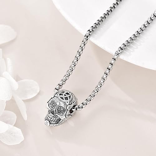Miniatura 3 de YFN Collar gótico de plata de ley con colgante de bruja Wicca, joyería gótica, regalos de bruja para mujeres y hombres