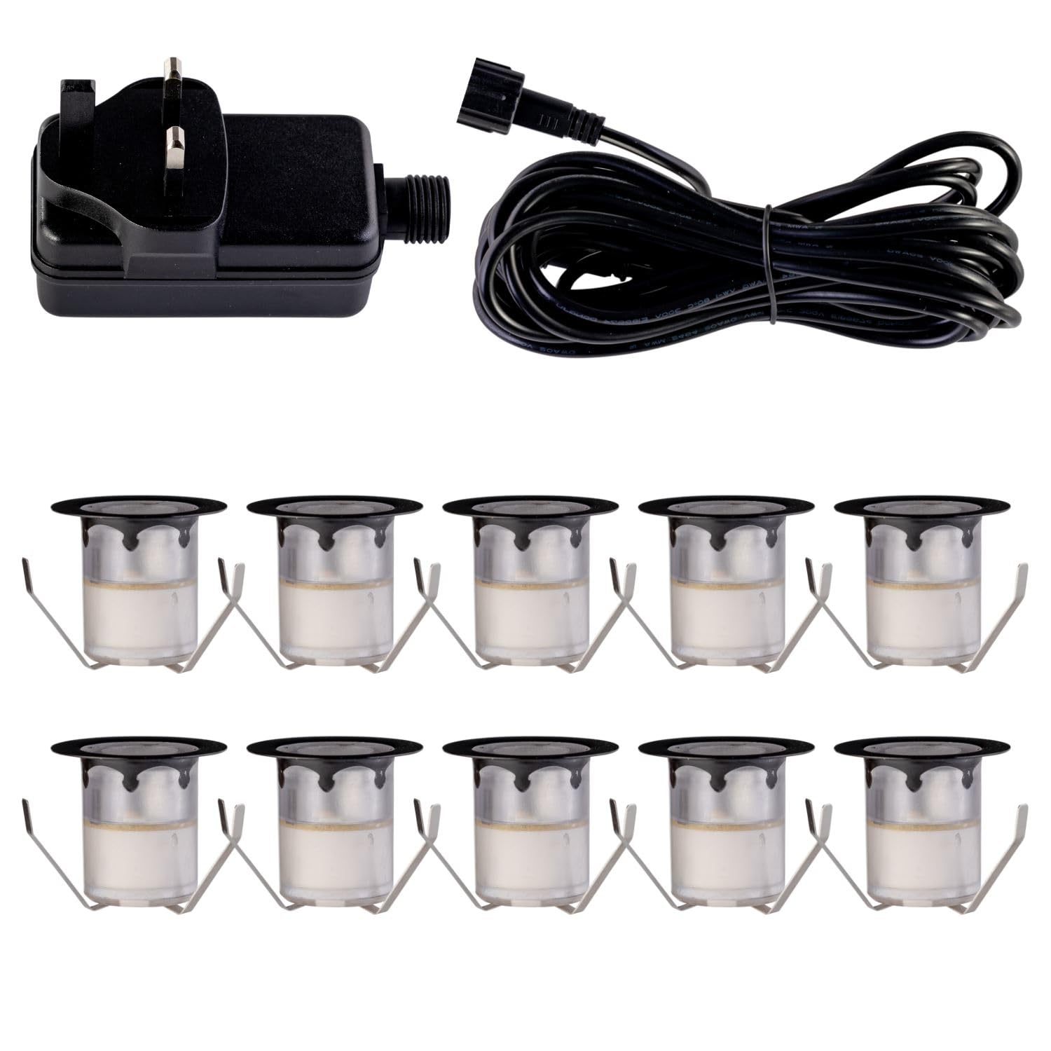 First Choice Lighting Set Of 10 30mm Black Ip67 Cool White Led Plinth Decking Kit from B&Q