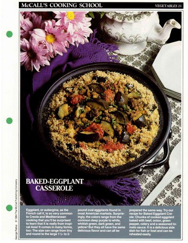 McCall's Cooking School Recipe Card: Vegetables 21 - Baked Eggplant Creole