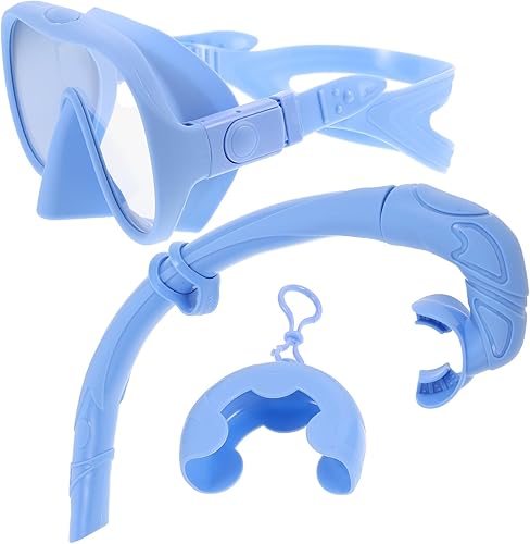 Happyyami Juego de esnórquel profesional para adultos, plegable, antivaho, gran angular, máscara de natación con tubo de silicona y estuche de