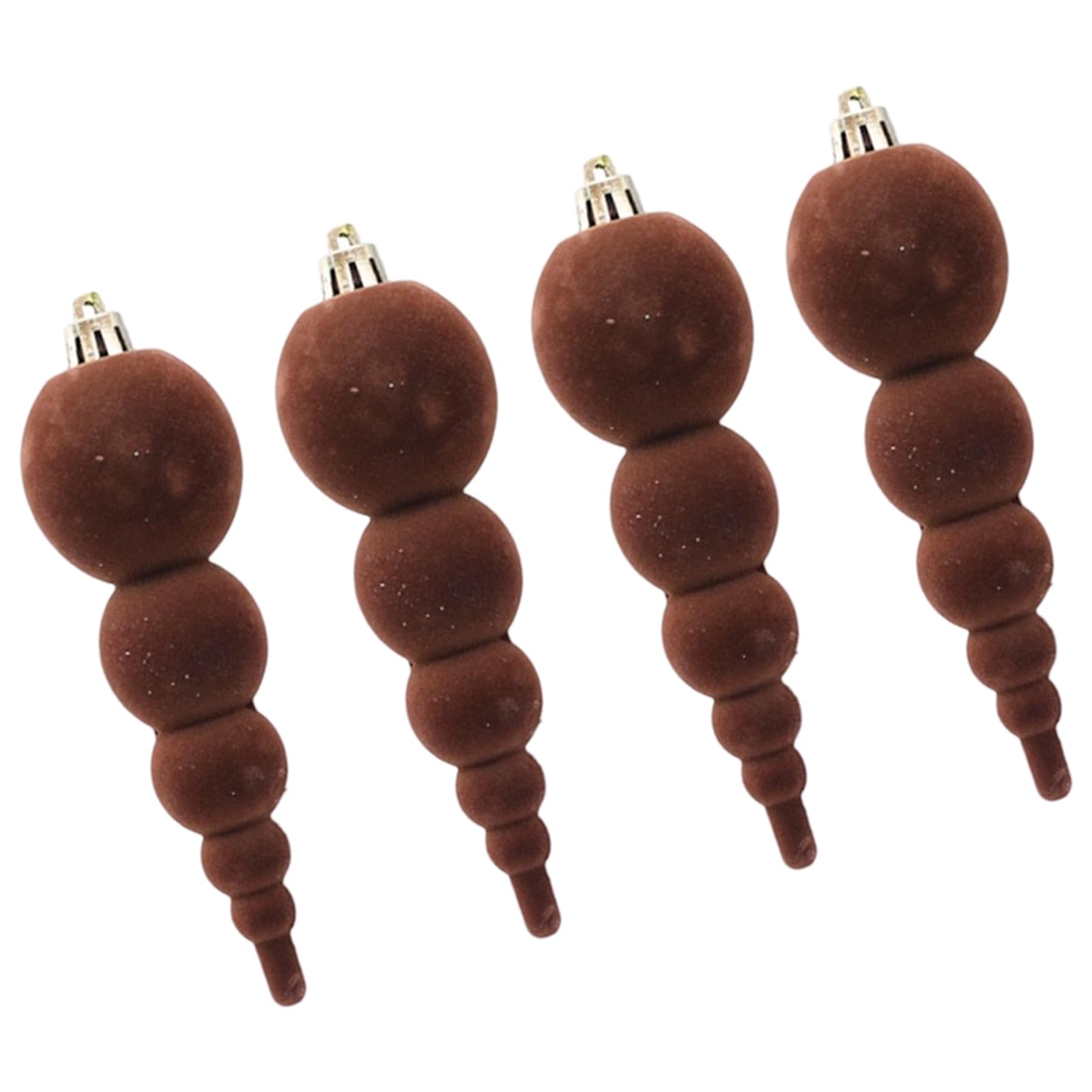 Christmas Flocking Gourd Ornaments 4PCS Premium Velvety Holiday Hanging Decoration for Tree Decoration Christmas Tree Flocking Gourd Decorations