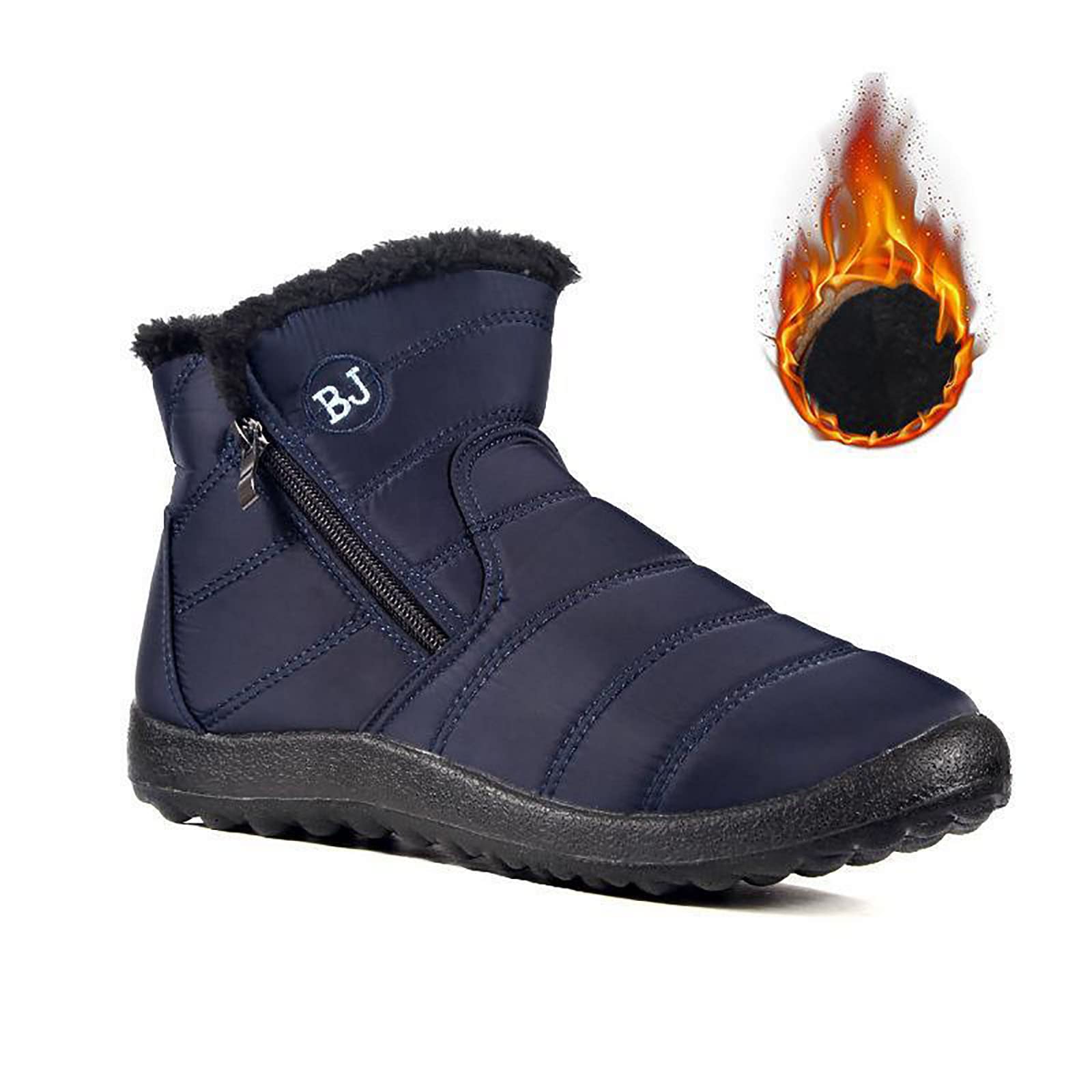 Boojoy Bottes d'hiver chaudes à enfiler pour homme et femme Pointure 43 Bleu