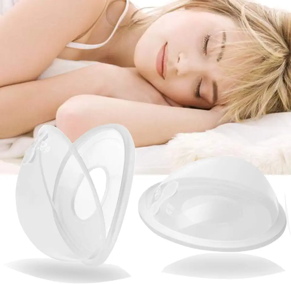 Paporich 2pcs Version Breast Shells, Nipple Shield with Anti-Flow Stopper Therapy Comfort for Sore Leaking Breast aFeeding Nursing Mother, Soft Reusable Breastmilk Saver & Letdown Catcher