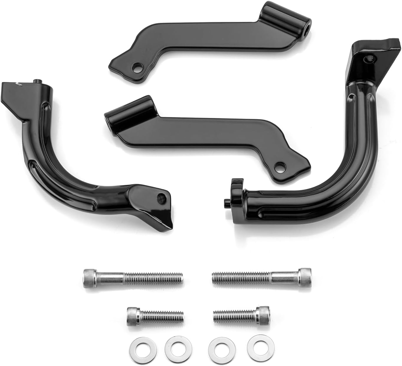 Wsays Driver Floorboard Footboard Mount Bracket Kit Compatible with Harley Touring Street Glide Electra Road Glide Road King 2009-2025, Gloss Black