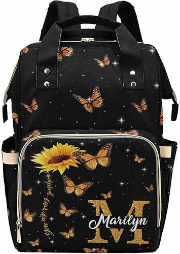 Miniatura 10 de Bolsa de pañales personalizada Bolsa de pañales para bebé con nombre para nueva mamá, mochila de mariposa para el cuidado del bebé, 0908-12,