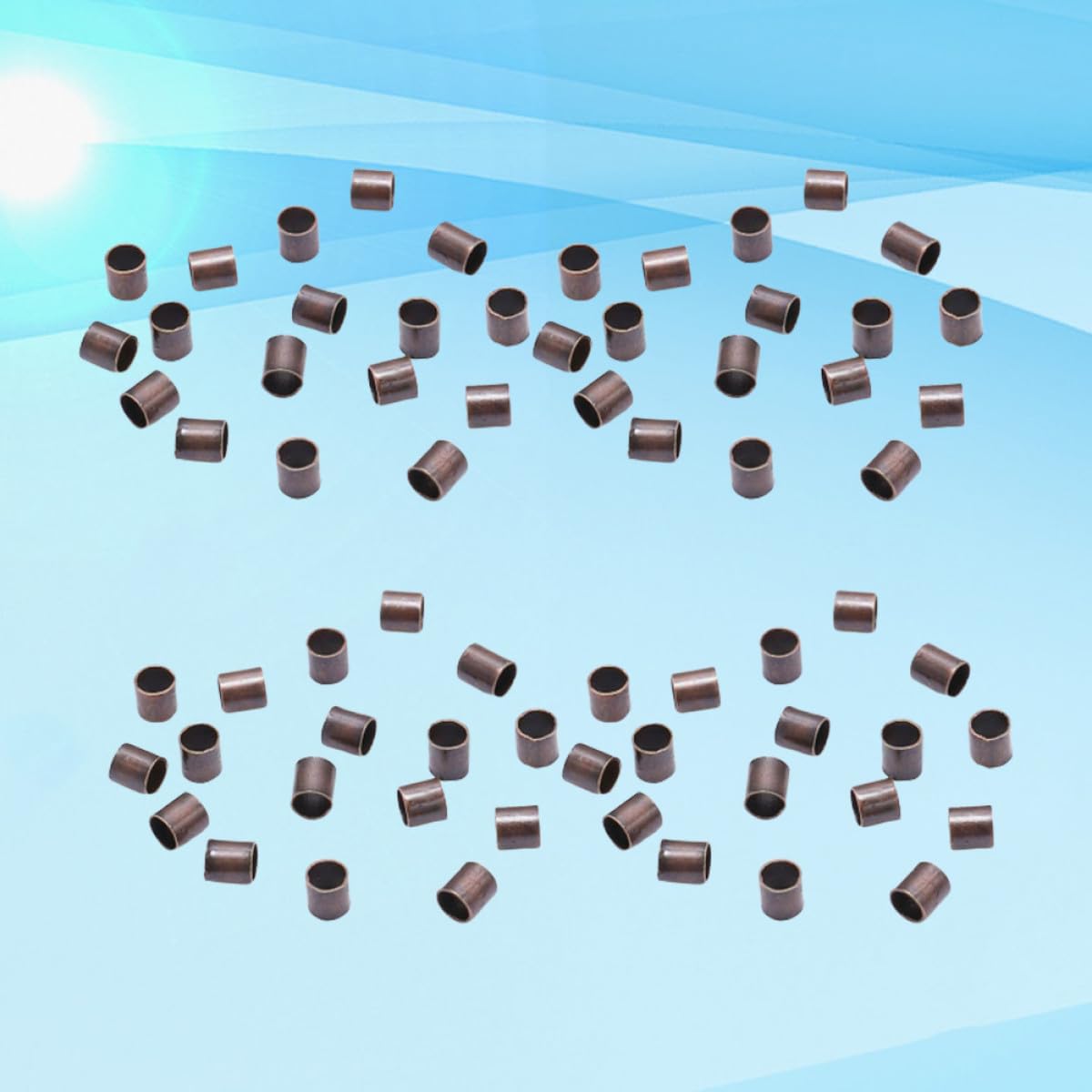 1500 Perles Tubes en Cuivre pour Fabrication de Bijoux, Accessoires DIY pour Création Artisanale, 3 Paquets de 500 Pièces pour Bracelets et Colliers