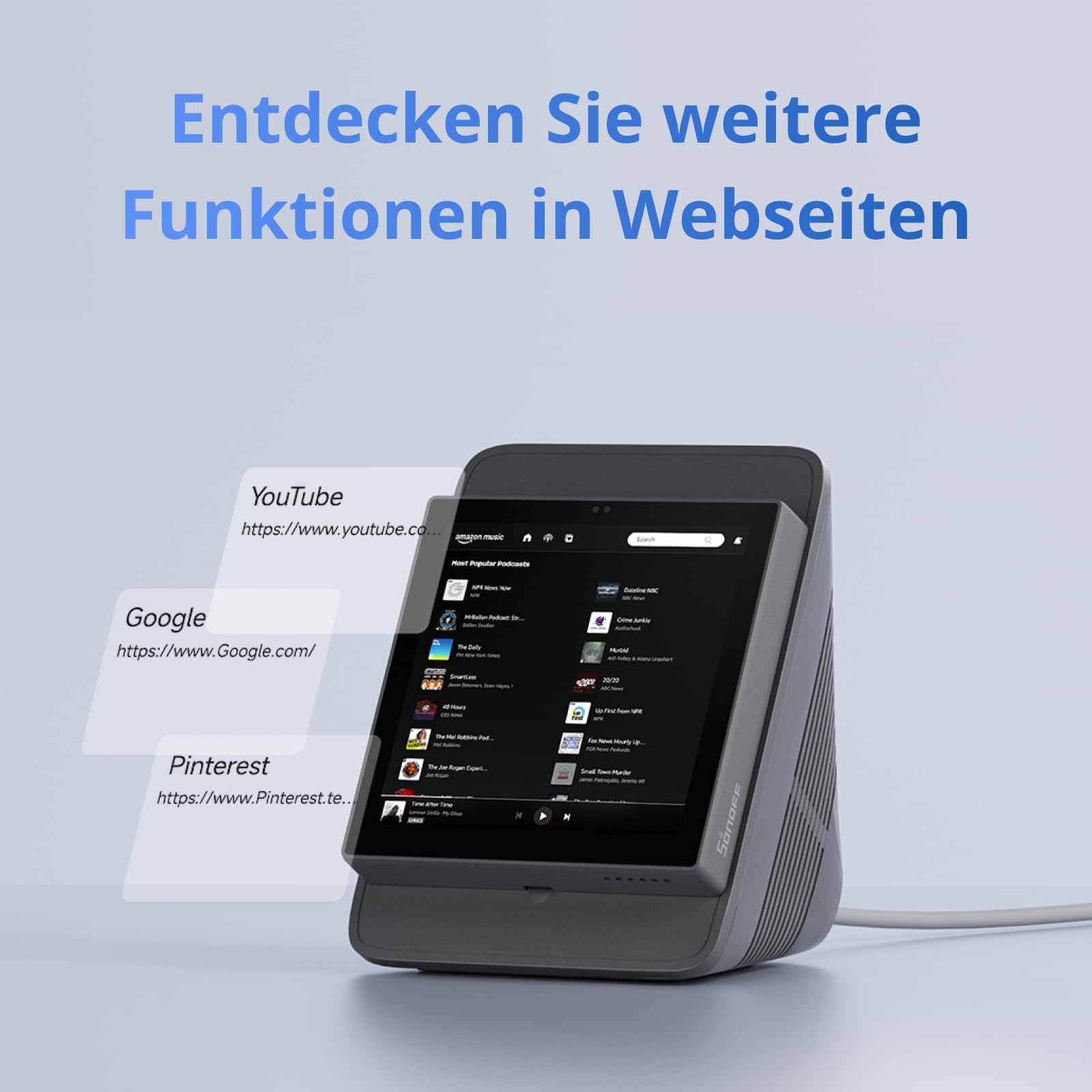 SONOFF NSPanel Pro 86 Smarthome-Zentrale - Zigbee Gateway, Home Assistant Integration, Matter Bridge, intelligente Sicherheit & Heizungssteuerung – Kompatibel mit Alexa, Google, Apple (weiß).