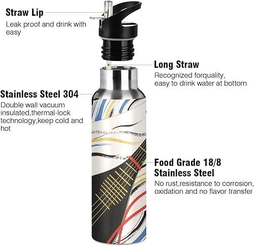 Miniatura 3 de Pipa Japanese Leakproof Sports Insulated Water Bottle With Straws Leak-proof Keeps Hot and Cold for HomeOfficeTravelSportsSchool 20 OZ