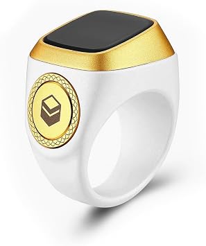 hvan Online Adhan Reciting Digital Ring Rosary Dhikrmatik - White White
