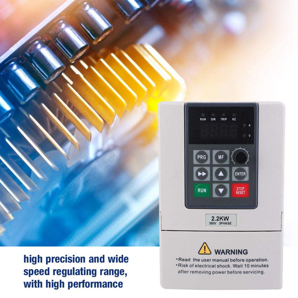 Frequenzumrichter, 3 Phasen Wechselstrom Wechselrichter, 380V AC Frequenzumrichter VFD Drehstrommotor mit Drehstromregler Zur Motordrehzahlregelung 2,2 KW