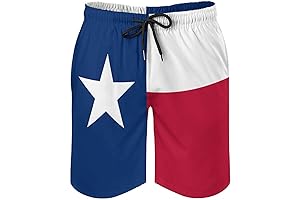 Men's Texas Flag Swim Trunks with Summer Quick Dry