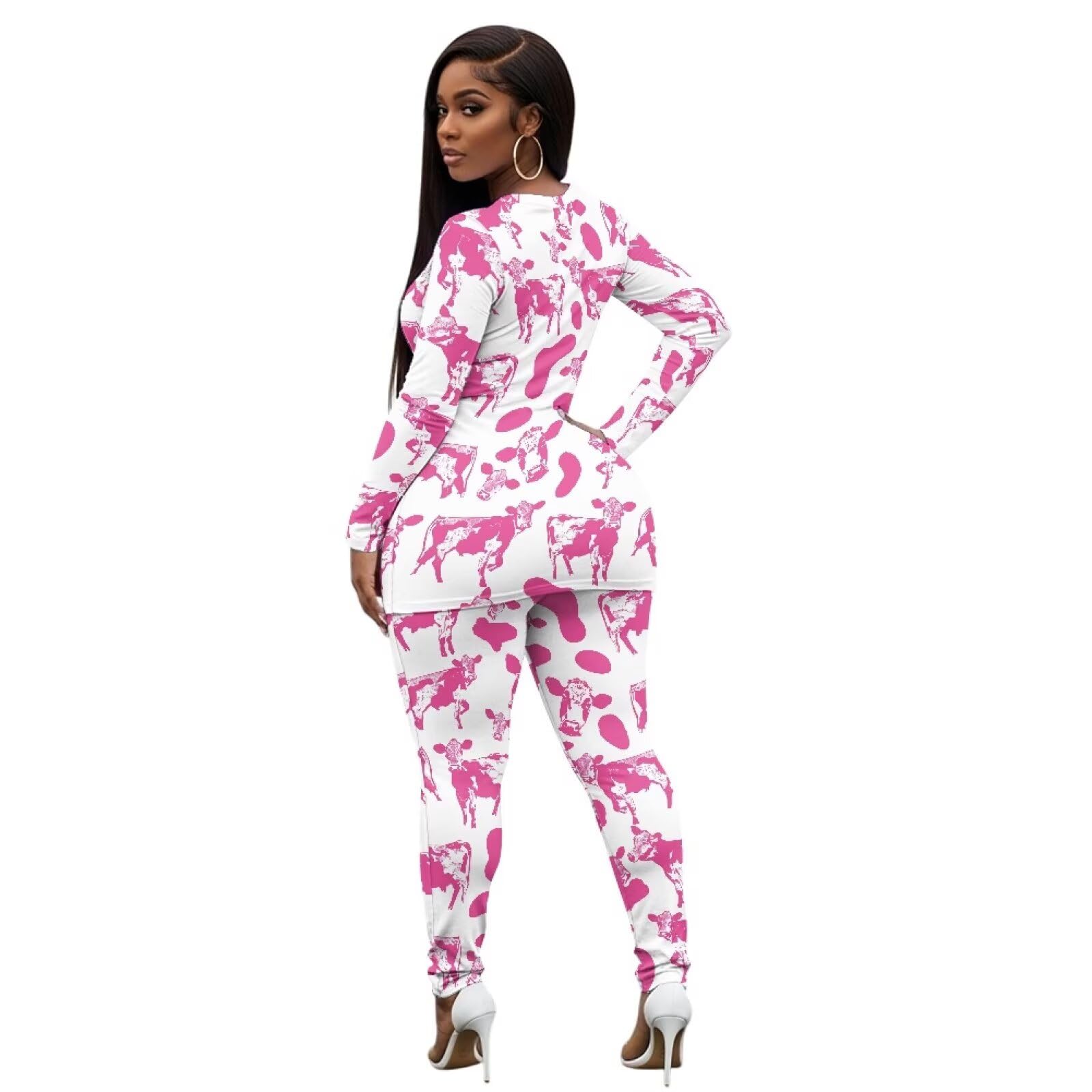 Set da yoga da donna, 2 pezzi, a maniche lunghe, girocollo, per sollevamento dei glutei, Pelle bovina, 5XL