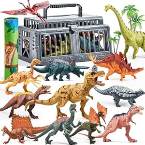 JOYIN Juguetes de Dinosaurios para niños de 3-6 años, Juguetes para niños con Juegos de Almohadillas y jaulas de Almacenamiento, 19 Regalos de Juguetes de Dinosaurios para niños