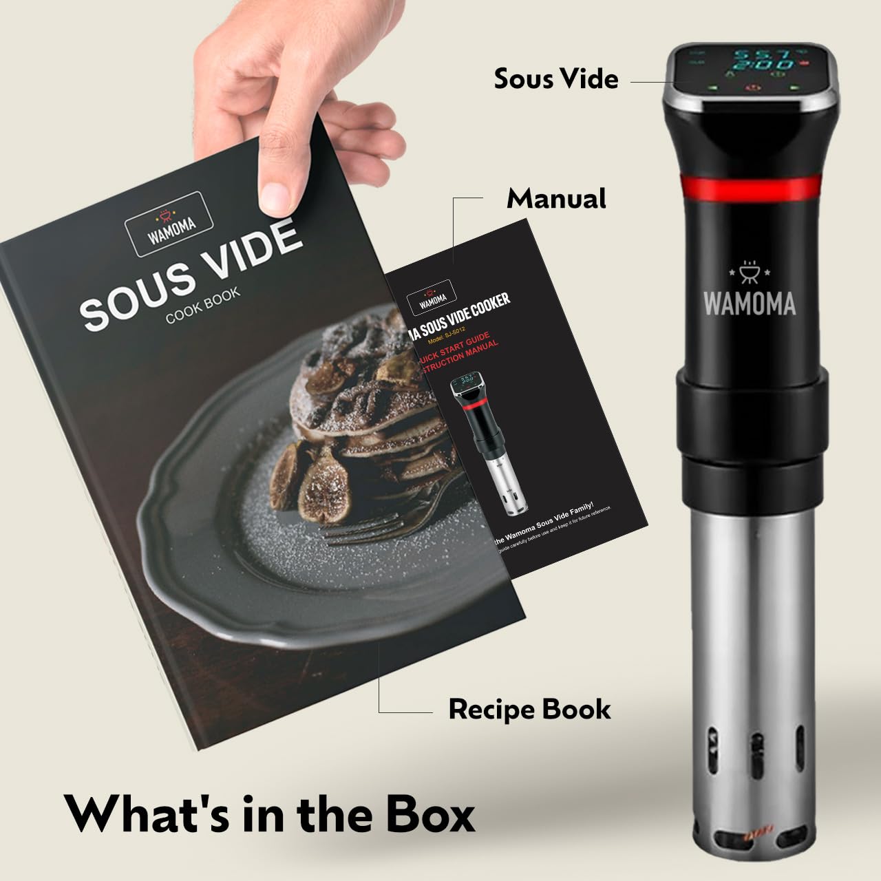 Sous Vide - Precision Cooker with Immersion Circulator & Free Cookbook, 1100W Ultra-Quiet Motor, IPX7 Waterproof, Smart Chip Technology, Perfectly Cooked Meals, Universal Clip Design