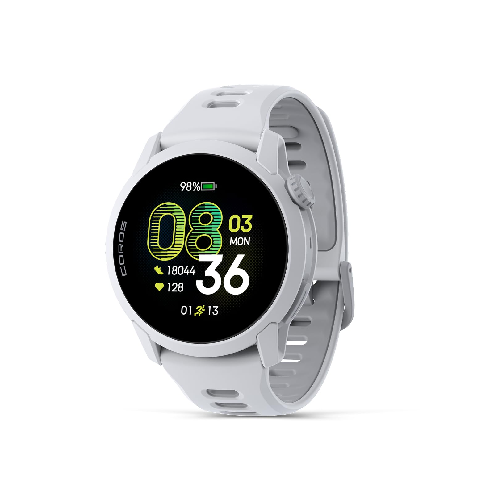 COROS PACE 4 Ultralight Sport GPS Watch, 1.2" AMOLED Touchscreen,19 days of daily use, Voice Features, Advanced Training Tools, Accurate GPS, Heart Rate Monitor, Navigation, Run, Bike - White Silicone